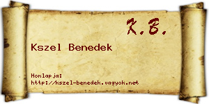 Kszel Benedek névjegykártya