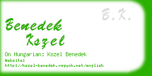 benedek kszel business card